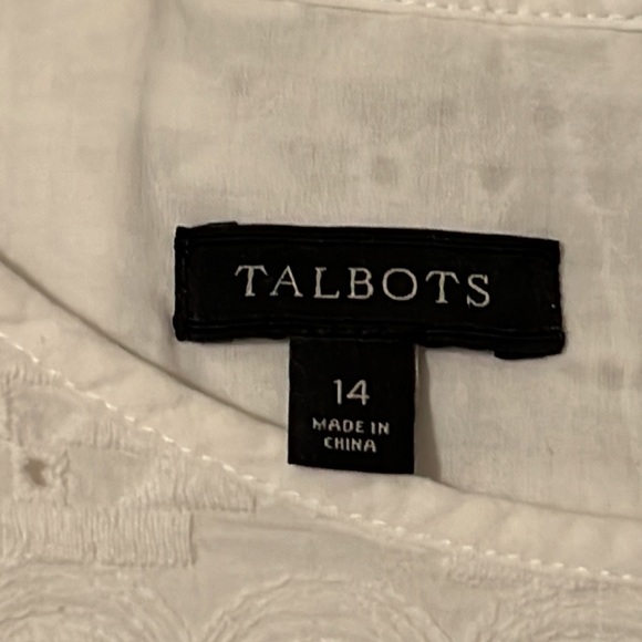 Beautiful White lined blouse _ Talbots - Picture 2 of 6